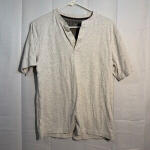 WEATHERPROOF Vintage 1948 Mens M Heather Gray Short Sleeve Henley Shirt
